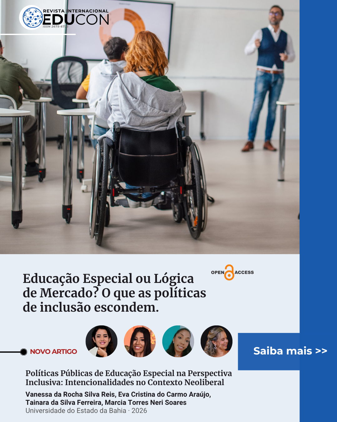 capa do artigo Políticas Públicas de Educação Especial na Perspectiva Inclusiva: Intencionalidades no Contexto Neoliberal